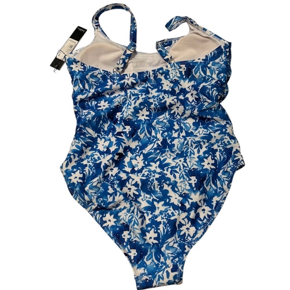 Nicole Miller Women's One Piece Swimsuit Ditzy Floral Ruched Tummy Control NWT - Picture 3 of 6